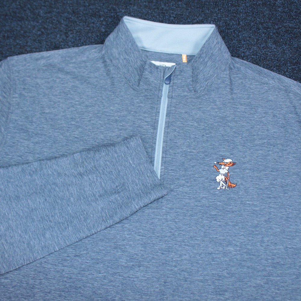 Straight Down 1/4 Zip Mens XL Fox Hopyard Golf Club Gray Performance Pullover